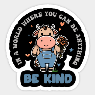 In A World Where You Can Be Anything Be Kind Sticker